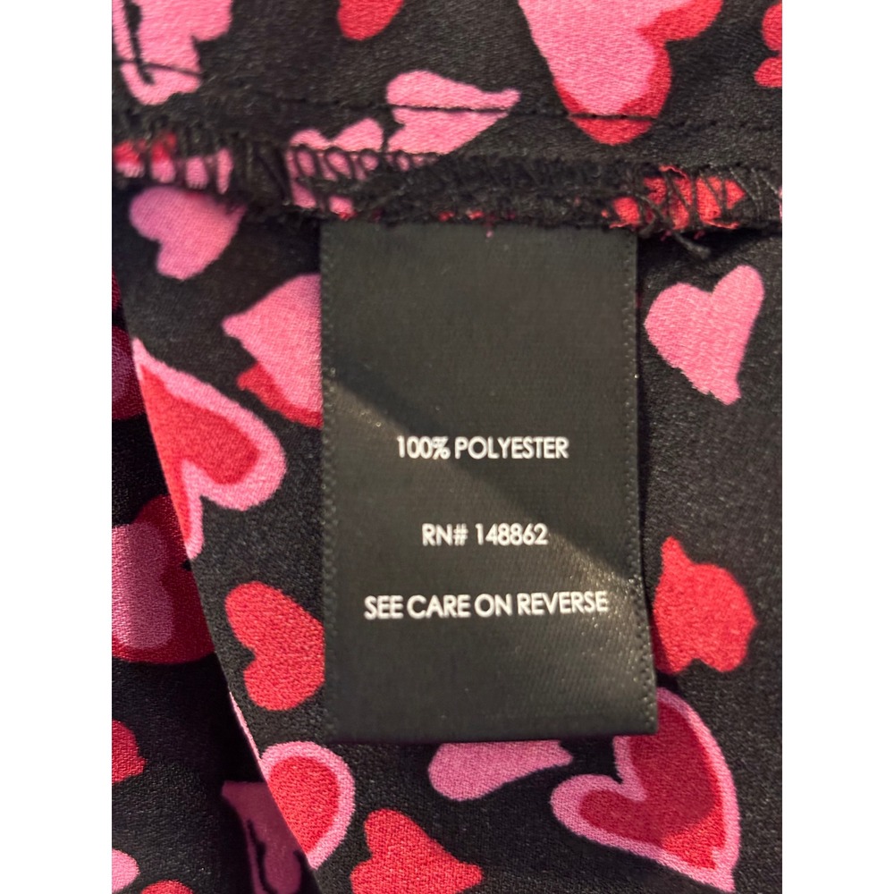 Torrid Georgette Hi-Low Pullover Long Sleeve Blouse Black Heart Print 1 1X 14 16 - Picture 8 of 9
